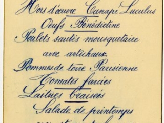 Menu card, April 29, 1931