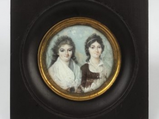 Amelie and Melanie de Grasse portrait miniature, ca. 1794-1799