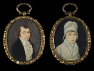 Mr. and Mrs. Frederick Weissenfels portrait miniature, ca. 1770-1775