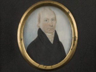 Nathaniel Coit Allen portrait miniature attributed to John Brewster, Jr., ca. 1810