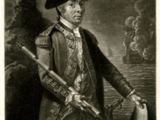 John Paul Jones. Commander of a Squadron in the Service of the Thirteen United States of North American, 1779. [Attributed to Richard Brookshaw and printed by him in Amsterdam, ca. October 1779], British Museum.