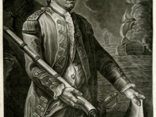 John Paul Jones, Commander of a Squadron in the Service of the Thirteen United States of North America, 1779. Engraved and published by Johann Lorenz Rugendas I (Augsburg, ca. 1780).  British Museum.