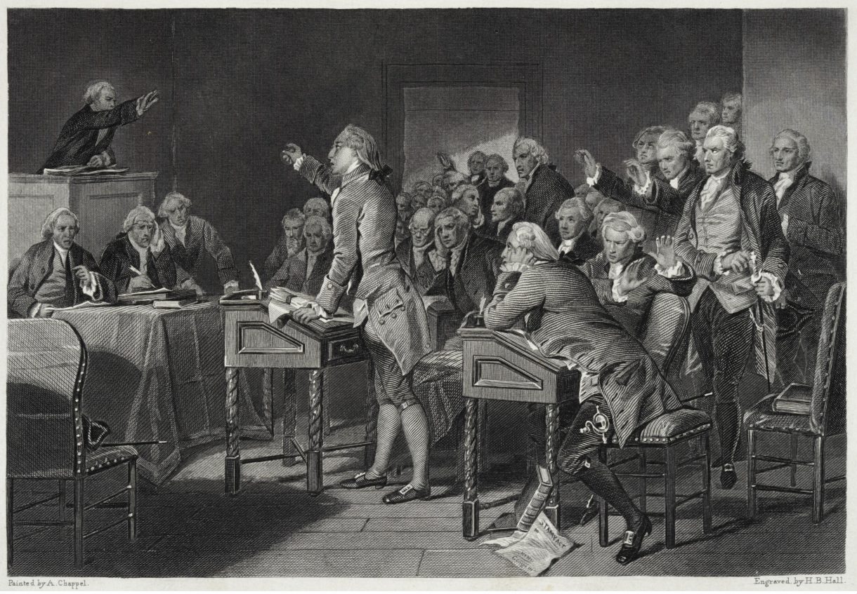 Patrick Henry Addressing the Virginia Assembly, Engraved by Henry Bryan ...