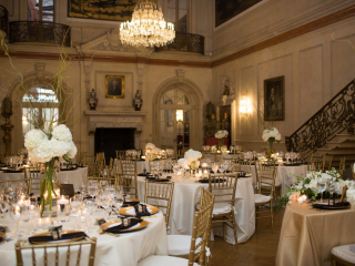 <h2>A golden hued Ballroom</h2>Photo by Camille Catherine. SRS Events, planner.