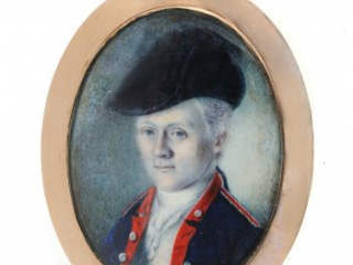 Oval portrait miniature of Revolutionary War officer William Truman Stoddert painted by Charles Willson Peale, ca. 1778