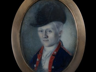 Oval portrait miniature of Revolutionary War officer William Truman Stoddert painted by Charles Willson Peale, ca. 1778