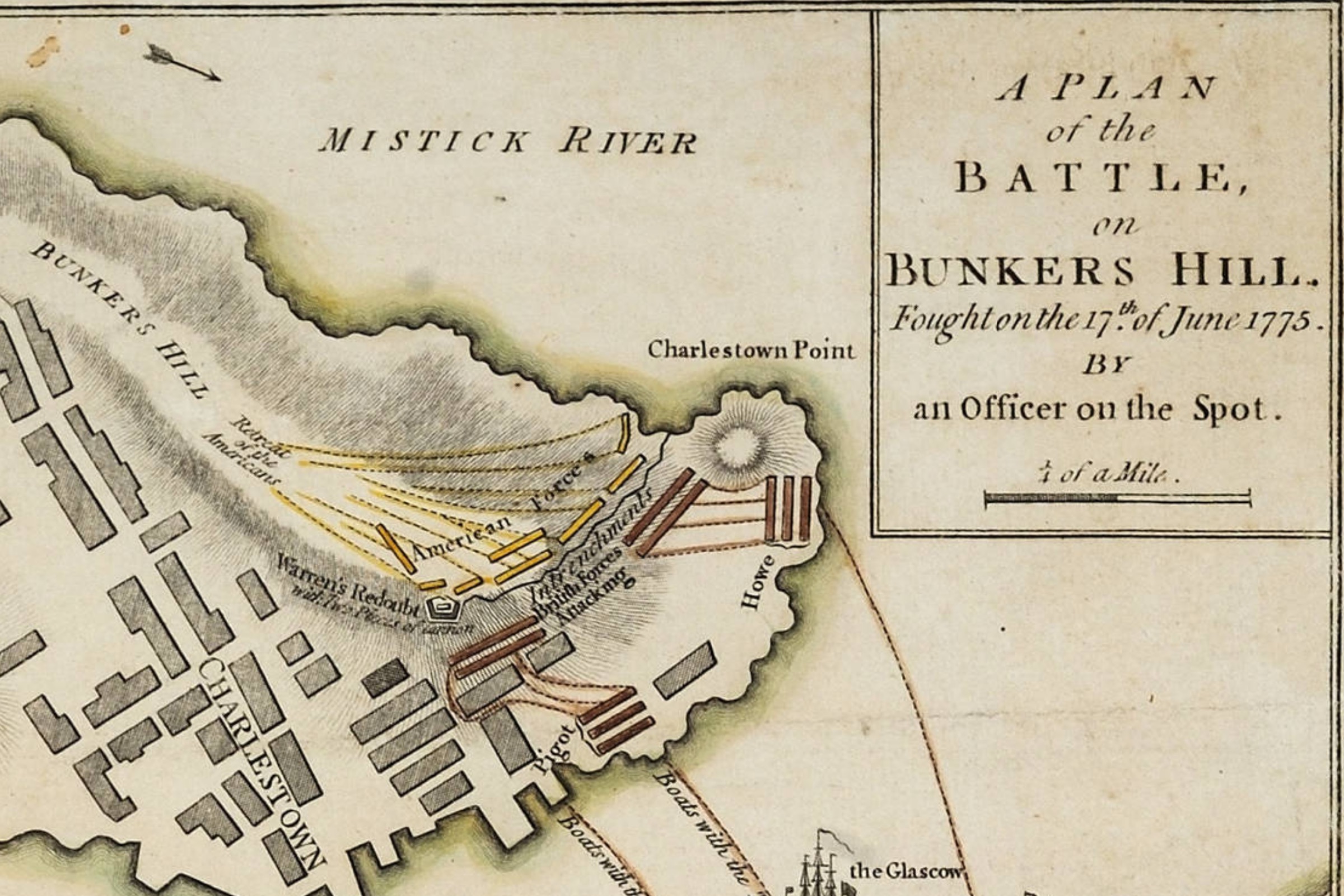A Plan Of The Battle On Bunkers Hill Sayer Bennett London 1775 SOC Detail 2400x1600 1 