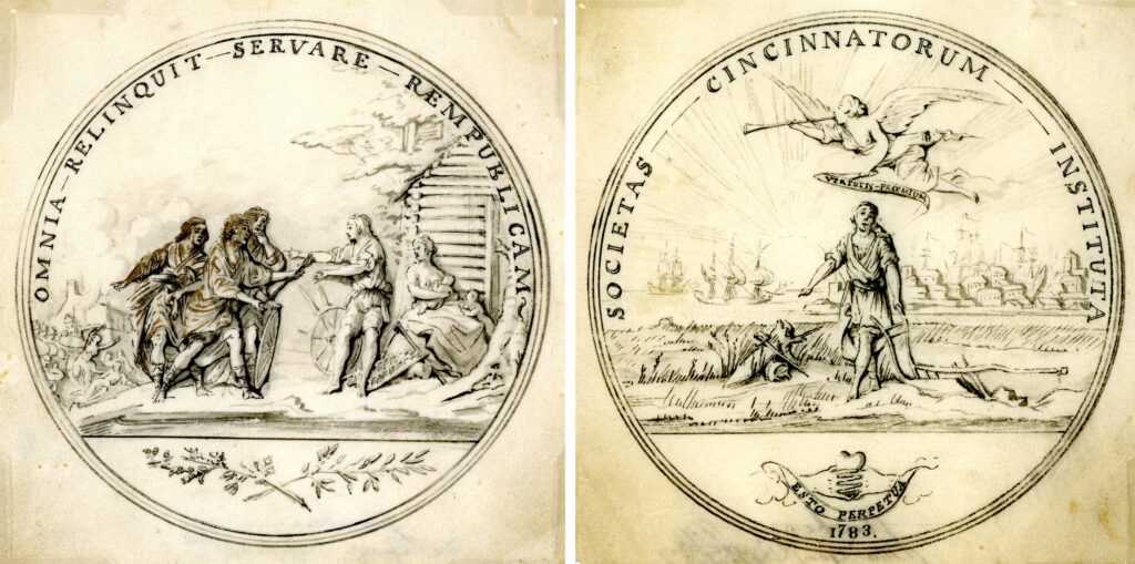 Sketch for the Society of the Cincinnati medal, Pierre-Charles L’Enfant, June 1783